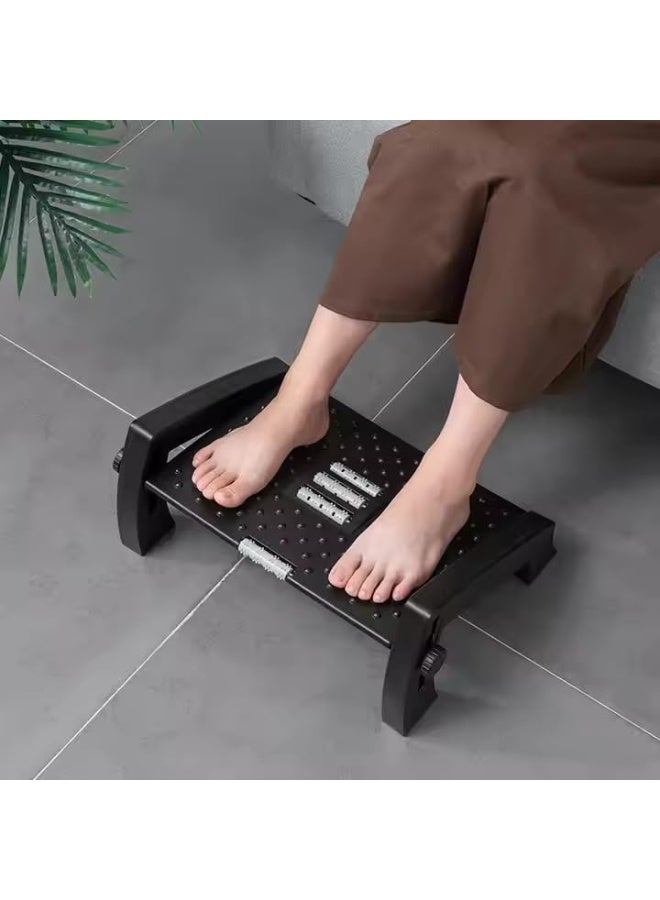 JD FRESH مسند قدم قابل للتعديل من JD FRESH للاستخدام تحت المكتب - تصميم مريح مزود بنقاط للضغط الإبري وأسطوانة تدليك - 6 مستويات للارتفاع - أرجل مانعة للانزلاق - مناسب للمكاتب وكراسي العمل والأرائك. - Image 2