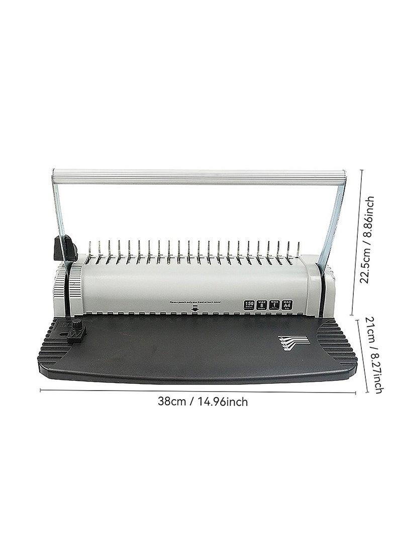 Kidle - Binding Machine 21-Hole Comb Punch Binder Machine for Letter Size / A4 / A5 Paper Easy to Punch Handle Adjustable Margin - Image 1