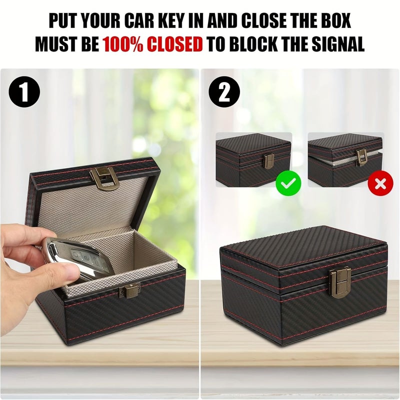 Key Signal Shielding Set With Box And Two Blue Bags For Car Keys Faraday Cage RFID Blocker Keyless Entry Security Protector Anti Theft Key Fob Shield - Image 4