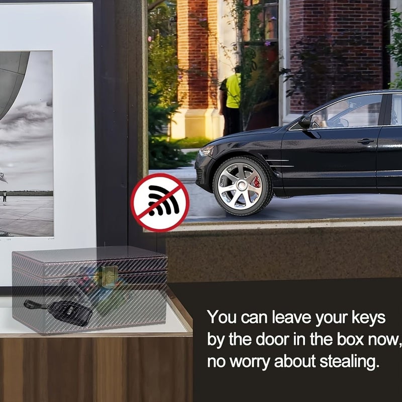 Key Signal Shielding Set With Box And Two Blue Bags For Car Keys Faraday Cage RFID Blocker Keyless Entry Security Protector Anti Theft Key Fob Shield - Image 5