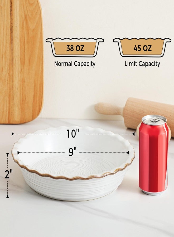 Frewinky Ceramic Pie Pan for Baking, 9 inch Pie Dish with Ruffled Edge, Nonstick Deep Pie Plate, Farmhouse Decor Quiche Tart Baking Dish for Thanksgiving, Microwave & Oven Safe, Set of 1 - Image 3