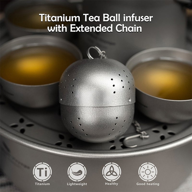 Pure Titanium Tea Strainer Outdoor Camping Ultra-light Portable Tea Ball Tea Leak Strainer - Image 4