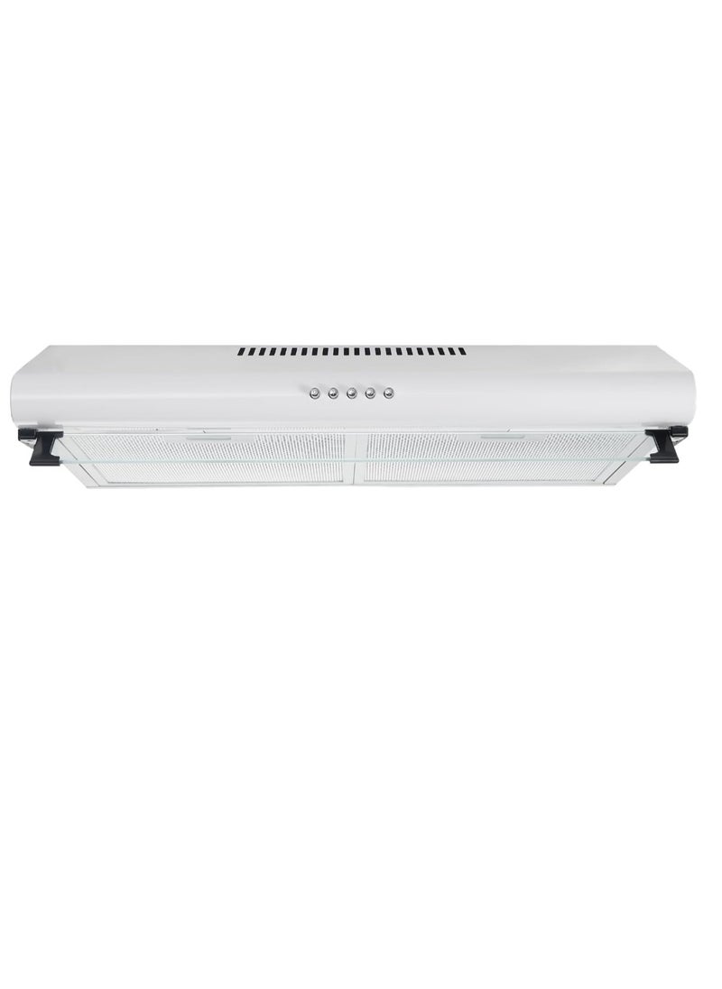 نوفيكس - Under Cabinet Kitchen Hood White 60cm Range Hood Convertible Duct 3-Speed Push Buttons, LED Light, and Powerful 1700 RPM - Image 1