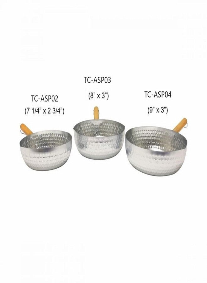TrueCraftware- 8" X 3" Aluminum Snow Flat Pan Saucepan-Traditional Japanese Saucepan with Wood Handle Great for Ramen Tempura Milk Soup Pot Noodles Porridge Boiled Soup for Home and Kitchen - Image 4