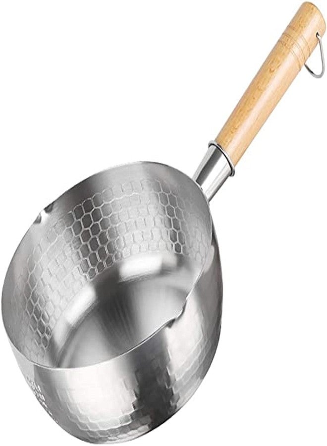 TrueCraftware- 8" X 3" Aluminum Snow Flat Pan Saucepan-Traditional Japanese Saucepan with Wood Handle Great for Ramen Tempura Milk Soup Pot Noodles Porridge Boiled Soup for Home and Kitchen - Image 5