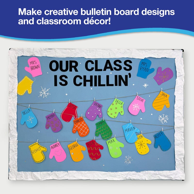 FreshCut Crafts 60 Pieces Mitten Cutouts for Crafts and Classroom Decor, Vibrant Multicolor Paper Shapes for Winter Art Projects and Holiday Decorations, Made in USA - Image 5