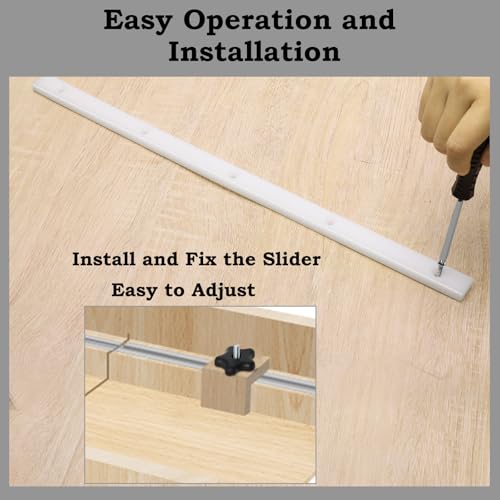 Coolrunner Table Saw Crosscut Sled Kit Coolrunner Crosscut Sled for Table Saw with 2 Aluminum T-Track, 2 UHMW Miter Bars, Knob, Bolt & Screws Set for DIY Tablesaw Crosscut Sled, U Tracks Woodworking Miter - Image 3