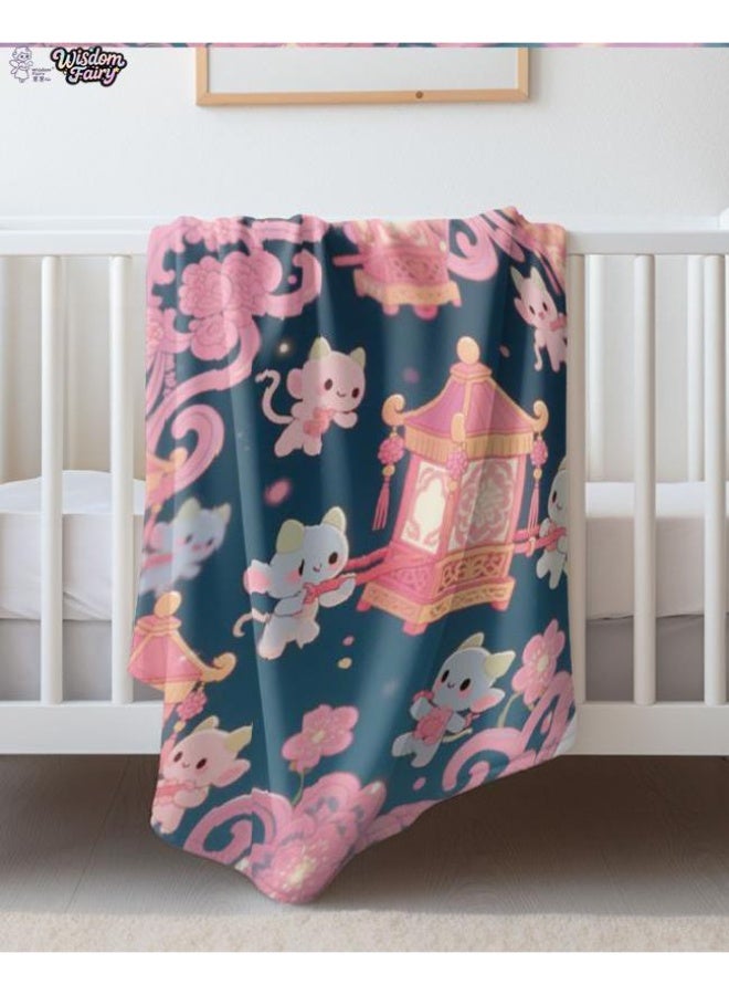 الحكمة الجنية الطفل الكرتون الفانيلا بطانية رقيقة (دافئة ومريحة، مناسبة للنوم، استخدام اللعبة) 70 سم * 100 سم - 11 - Image 1