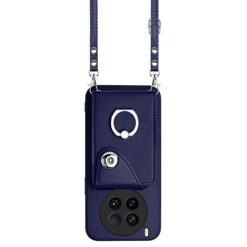 إيروريكس جراب هاتف مزود بحلقة وحقيبة بطاقات لجهاز vivo X200 Ultra مع حبل طويل (أزرق) - Image 2