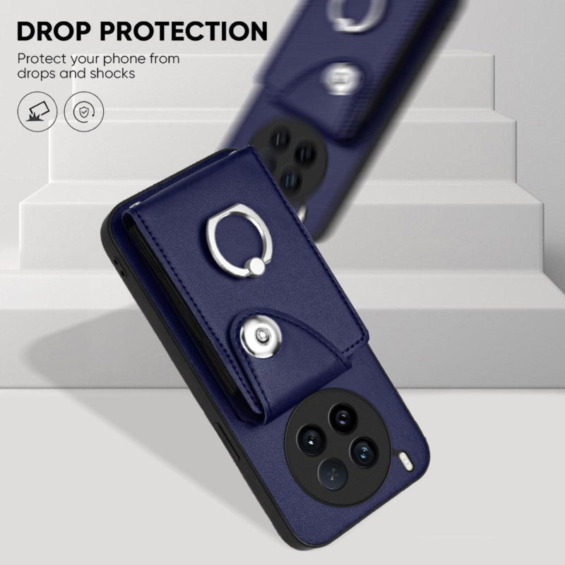 إيروريكس جراب هاتف مزود بحلقة وحقيبة بطاقات لجهاز vivo X200 Ultra مع حبل طويل (أزرق) - Image 5