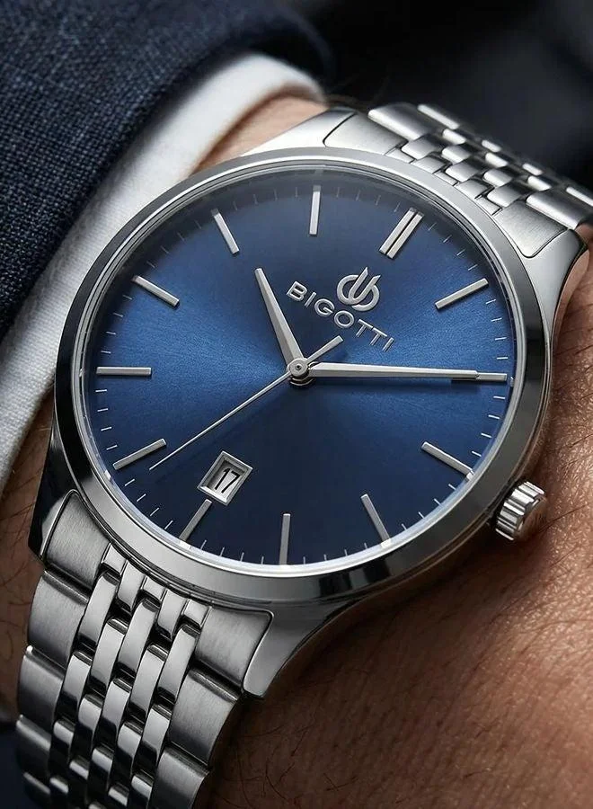 Bigotti Bigotti - Quotidiano Men Watch | Stainless Steel Band | Brass Case | Analog | Round Dial | Mineral Glass | Japanese Quartz | Water Resistant 50 Meters