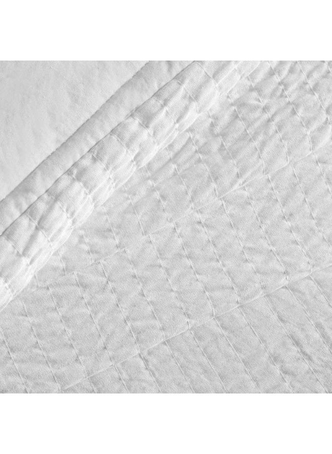 Pan Home Winston 3-Piece Quilted Bedspread Set - White - Image 3