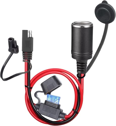QOFOWIN 12AWG SAE to Motorcycle Female Cigarette Lighter Socket 12V24V Extension Cable for Universal SAE Quick Connection Battery Chargers Accessories - Image 1