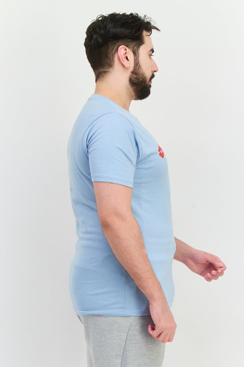 LOTTO Men Sportswear Fit Short Sleeve Outdoor T-Shirts, Sky Blue - Image 2