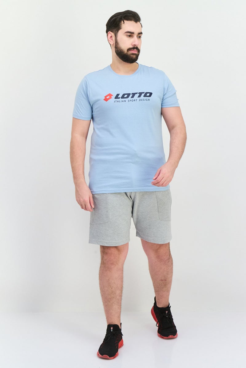 LOTTO Men Sportswear Fit Short Sleeve Outdoor T-Shirts, Sky Blue - Image 4