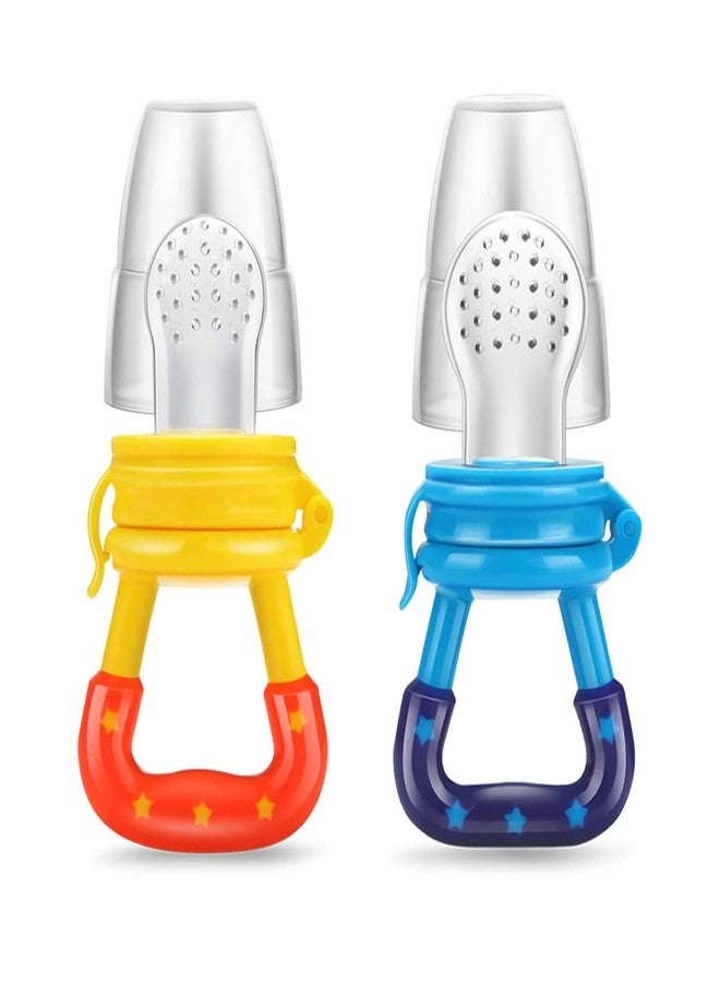Looklike® Silicone Food & Fruit Nibbler for Babies | Soft Silicone Feeder Teether | Easy Grip Handle | Gentle Feeding Support | Pack of 2 - Image 1