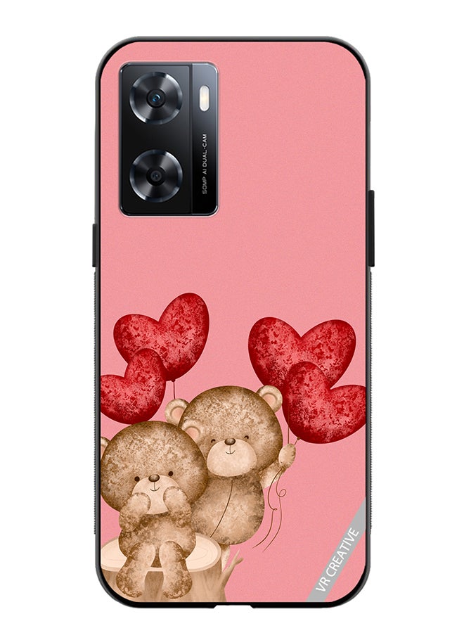 VR CREATIVE Protective Case Cover For Oppo A57/A77s Bear Love Design Multicolour - Image 1