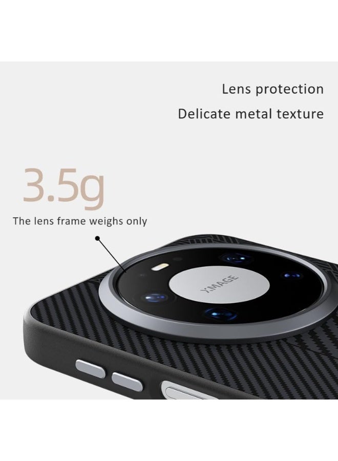 Magnetic Case Compatible with Huawei Mate 80 Pro, 6D Micro-Embossed Texture Cover, Ultra-thin Matte Anti Shock and Anti Fall Cover for Wireless Charging - Image 3