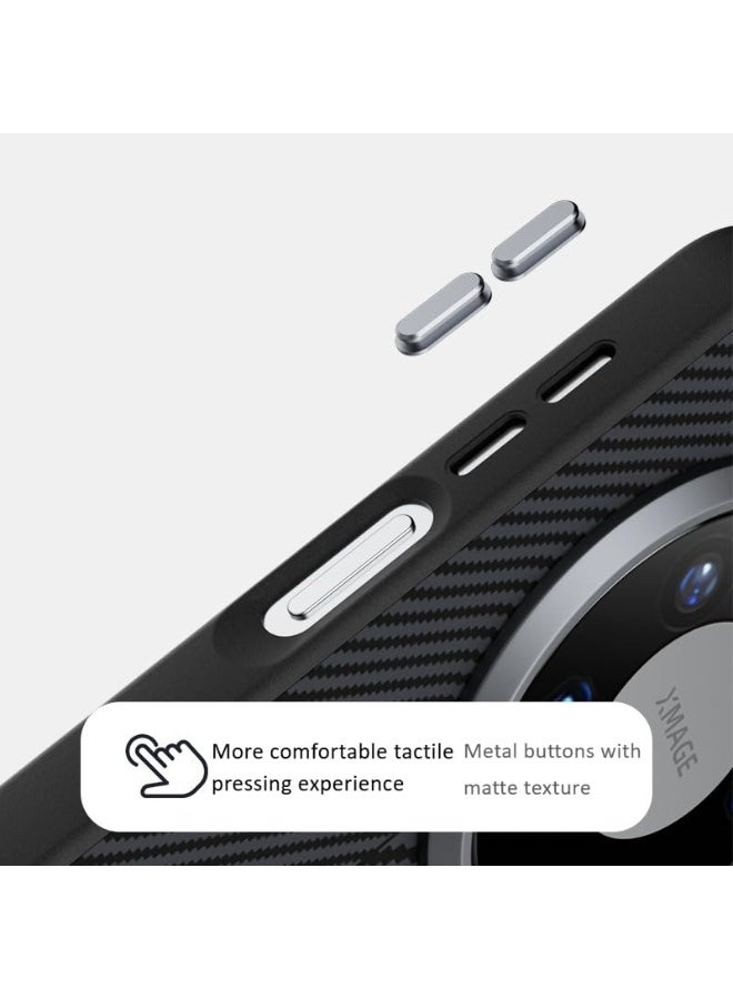 Magnetic Case Compatible with Huawei Mate 80 Pro, 6D Micro-Embossed Texture Cover, Ultra-thin Matte Anti Shock and Anti Fall Cover for Wireless Charging - Image 4