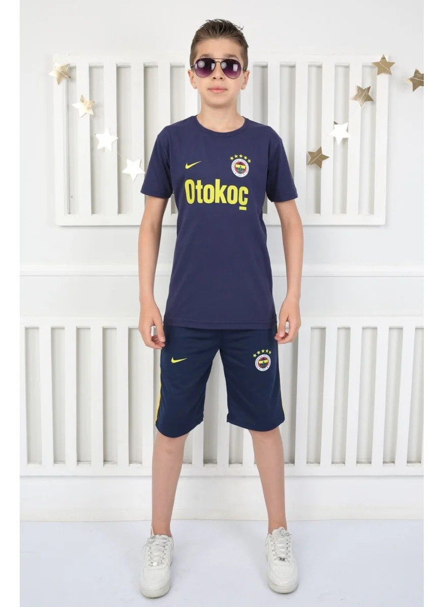 Mavi Boncuk Kids Fan Cotton Jersey Navy Blue