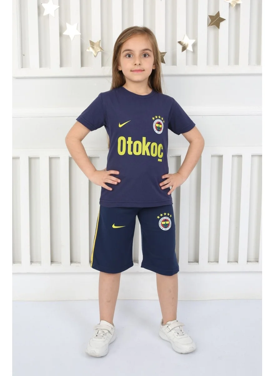 Mavi Boncuk Kids Fan Cotton Jersey Navy Blue