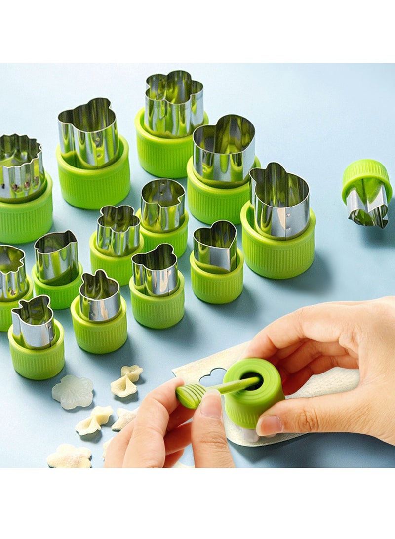 20pcs Stainless Steel Kitchen Cartoon Fruit And Noodles Cutter Sets For Kids Satr Heart Cookie Cutters Mold Baking Tool  - Image 1