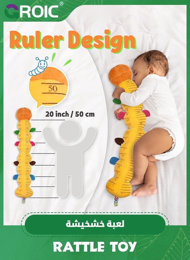 GROIC Baby Toys Musical Caterpillar,Infant Toys Stuffed Animal Toys with Ruler Design and Ring Bell,Baby Teething Toys for Tummy Time,Baby Musical Stuffed Animal Soft Toy  - Image 2