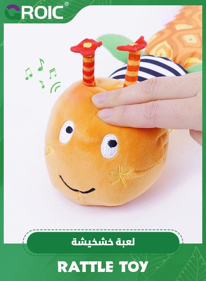 GROIC Baby Toys Musical Caterpillar,Infant Toys Stuffed Animal Toys with Ruler Design and Ring Bell,Baby Teething Toys for Tummy Time,Baby Musical Stuffed Animal Soft Toy  - Image 4