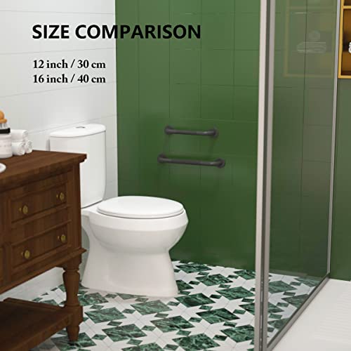 Munzong 16 Inch Anti Slip Shower Grab Bar Oil Rubbed Black, Munzong Bathroom Grab Bar, Knurled Bathroom Balance Bar,Safety Hand Rail Support Handicap Elderly Injury Senior Assist Bath Handle - Image 5