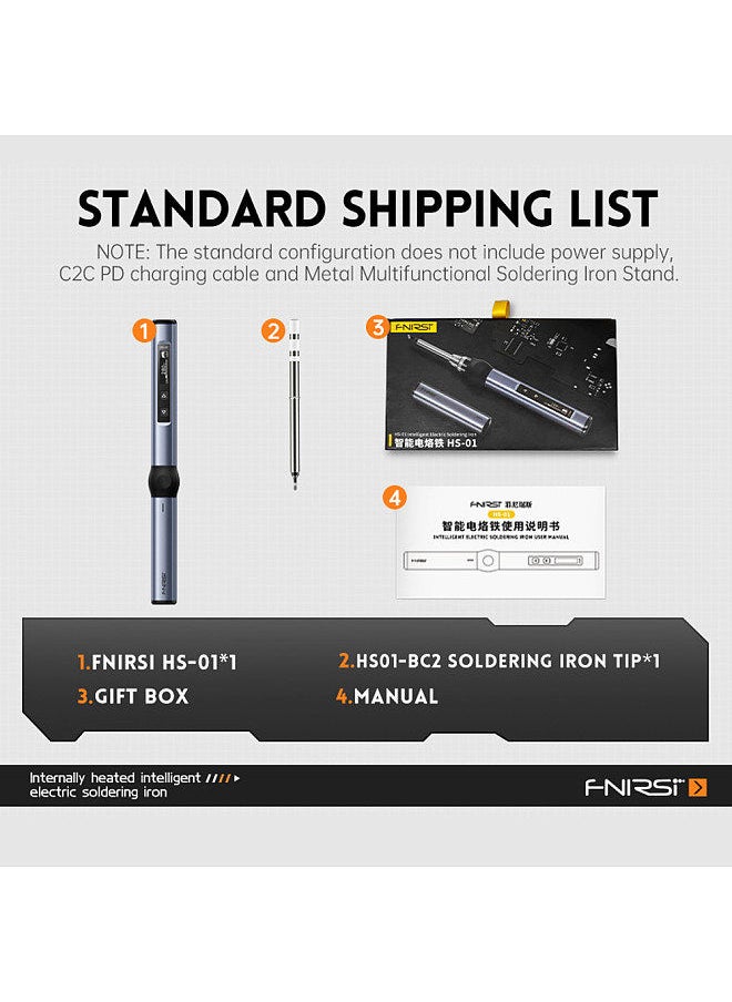 FNIRSI - Intelligent Electric Soldering Iron Portable Soldering Station 0.87inch OLED Display Aluminum Alloy Housing - Image 1