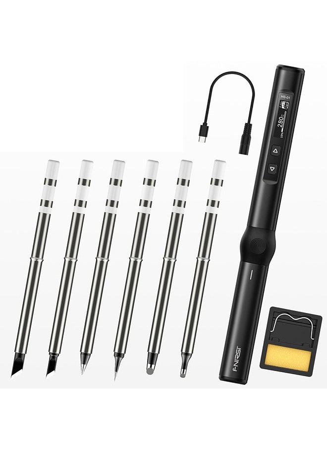 FNIRSI - Intelligent Electric Soldering Iron Portable Soldering Station 0.87inch OLED Display Aluminum Alloy Housing - Image 1