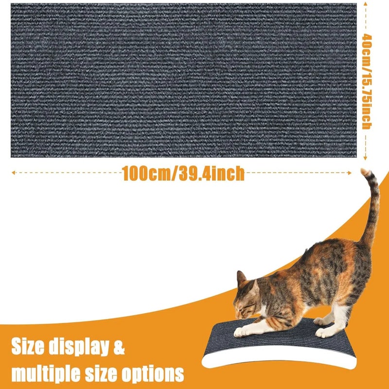 MonaPlay Self Adhesive Cat Scratching Mat for Couch, 100x40cm(Dark Gray) Felt Cat Scratch Pad, Trimmable Removable Cat Furniture Protector for Sofa, Wall & Door, DIY Cut-to-Fit Cat Scratcher, No Nails - Image 2