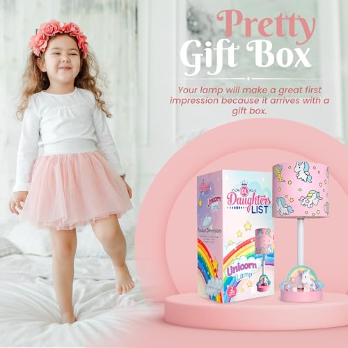 DAUGHTERS LIST Cute Unicorn Lamp for Girls Room - Granddaughter Gifts - UL Listed and Handpainted Gifts for Girls Bedroom with Box and Bulb - Rainbow Unicorn Decor for Kids - Image 5