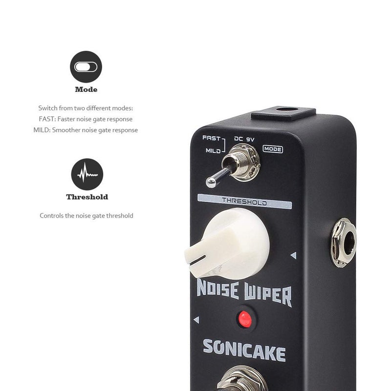 SONICAKE Noise Gate Effects Pedal Guitar Pedal Suppressor Noise Wiper Guitar Effects Pedal 2 Modes True Bypass - Image 2