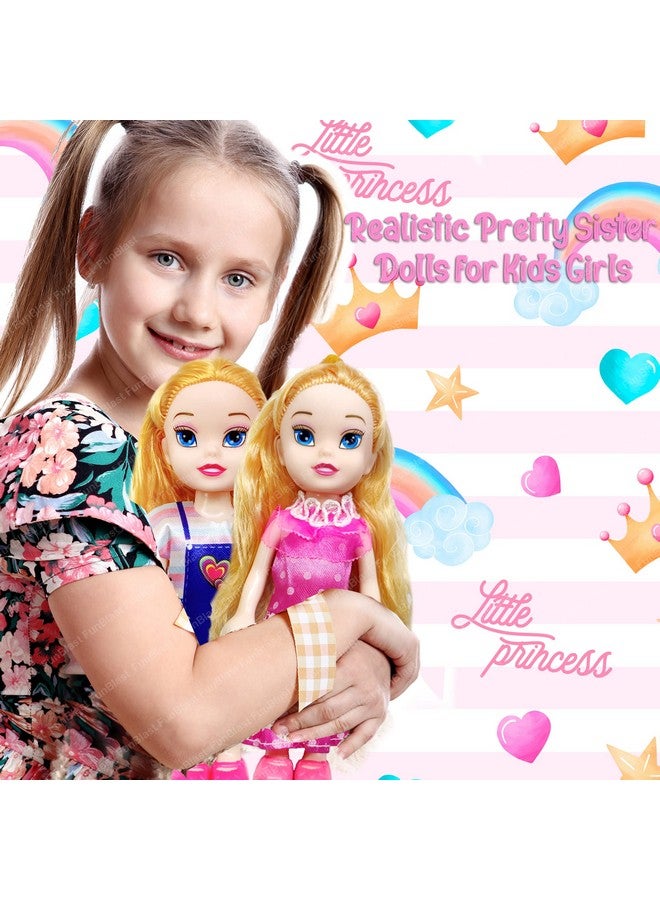 فنبلاست دمى فن بلاست للبنات - دمى أخت جميلة واقعية للأطفال البنات، دمية لطيفة للبنات، دمية طفل لطيفة للأطفال، دمى بملابس تنكرية للبنات (عبوة من قطعتين) - Image 5