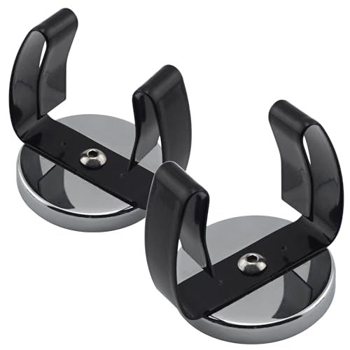 Master Magnetics ماجنتس سيراميك بقاعدة دائرية مع مشبك زنبركي أسود - حزمة قوية - مغناطيسات قوية - سحب 35 رطل لكل واحدة - مطلية بالنيكل - 2.04" قطر - 2.20" ارتفاع - حزمة من 2 - Image 1