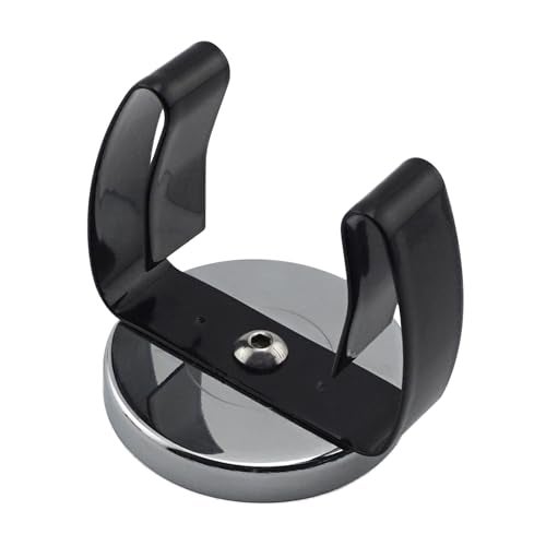 Master Magnetics ماجنتس سيراميك بقاعدة دائرية مع مشبك زنبركي أسود - حزمة قوية - مغناطيسات قوية - سحب 35 رطل لكل واحدة - مطلية بالنيكل - 2.04" قطر - 2.20" ارتفاع - حزمة من 2 - Image 3