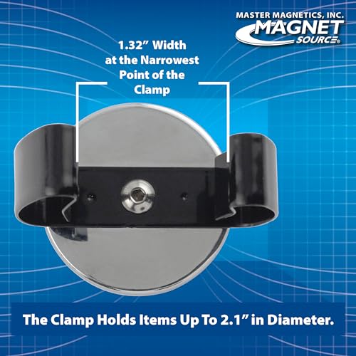 Master Magnetics ماجنتس سيراميك بقاعدة دائرية مع مشبك زنبركي أسود - حزمة قوية - مغناطيسات قوية - سحب 35 رطل لكل واحدة - مطلية بالنيكل - 2.04" قطر - 2.20" ارتفاع - حزمة من 2 - Image 5