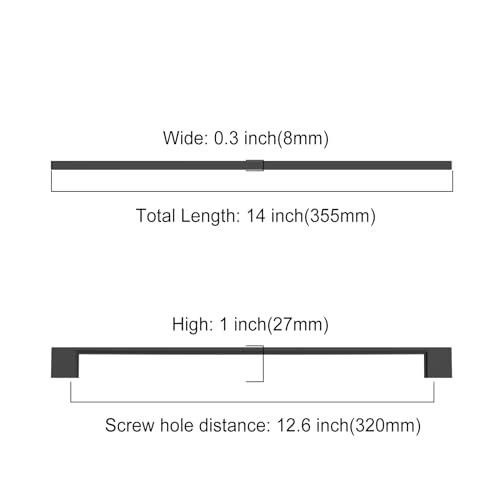 KNOKLOCK 6 Pack 126 Inch320mm Kitchen Cabinet Handles Matte Black Cabinet Pulls Kitchen Cabinet Hardware Drawer Pulls for Cupboard Wardrobe - Image 3