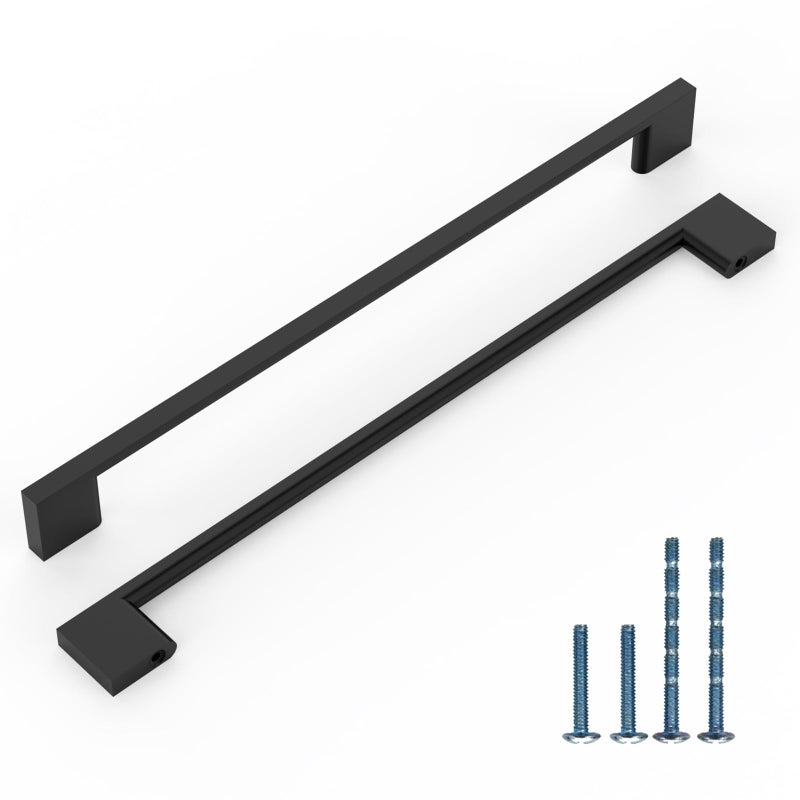 KNOKLOCK 6 Pack 126 Inch320mm Kitchen Cabinet Handles Matte Black Cabinet Pulls Kitchen Cabinet Hardware Drawer Pulls for Cupboard Wardrobe - Image 2