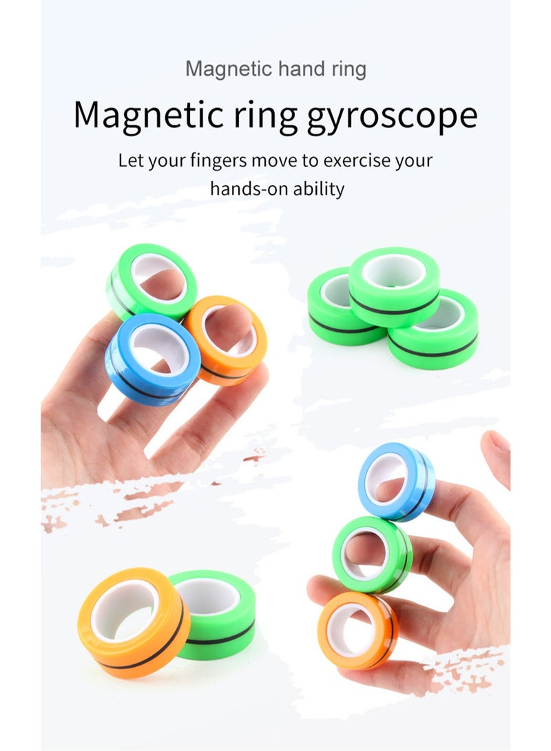 New Unique Magnetic Finger Ring Magnetic Ring Decompression Vent Finger Ring Rotating Fingertip Toy (green)  - Image 2