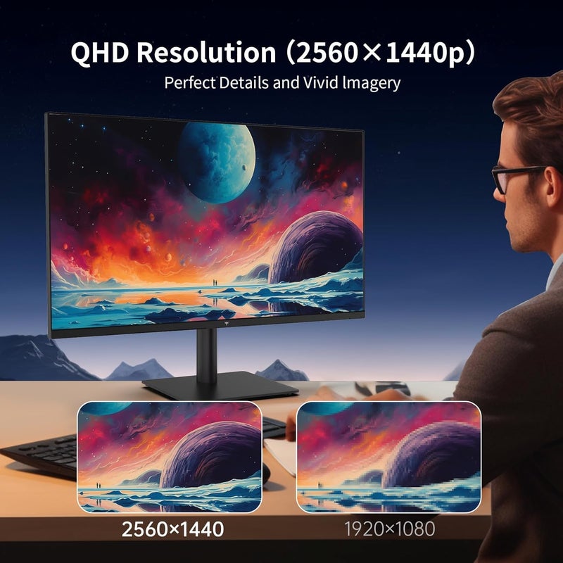 KTC 27 Inch QHD(2560 * 1440) 100Hz Computer Monitor - IPS Panel, Anti-Blue Light Screen, 100% High Color Gamut, 123% sRGB, Support FreeSync and GSync, PC Monitor for Casual Gaming and Working - Image 2