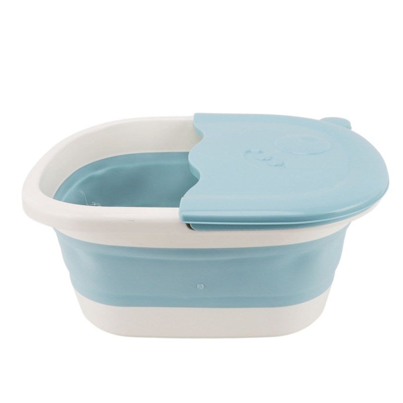 Collapsible Foot Bath: Blue PP & PTE Foldable Design with Massage Acupoints - Multifunctional Collapsible Foot Tub for Kids, Travel, Camping Home Use - Image 5