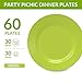 POSATE Plastic Plates Disposable 60 PCS Heavy Duty 30 Dinner Plates 1025 and 30 Dessert Plates 75 for Party Green - Image 4