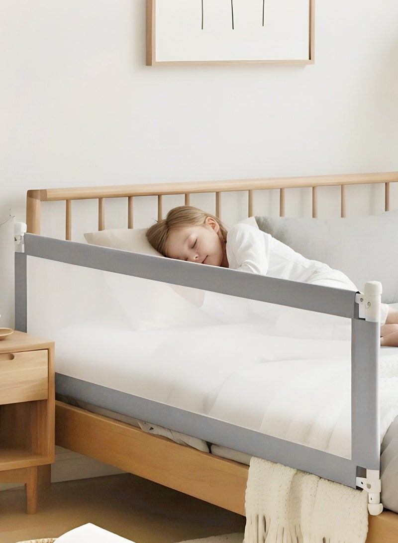 HomKawt Bed Rails for Babies and Toddlers, Foldable Crib Rail Guard with Adjustable Height, Breathable Mesh Baby Bed Guard with Safety Lock for Infant & Child Bed - Image 1