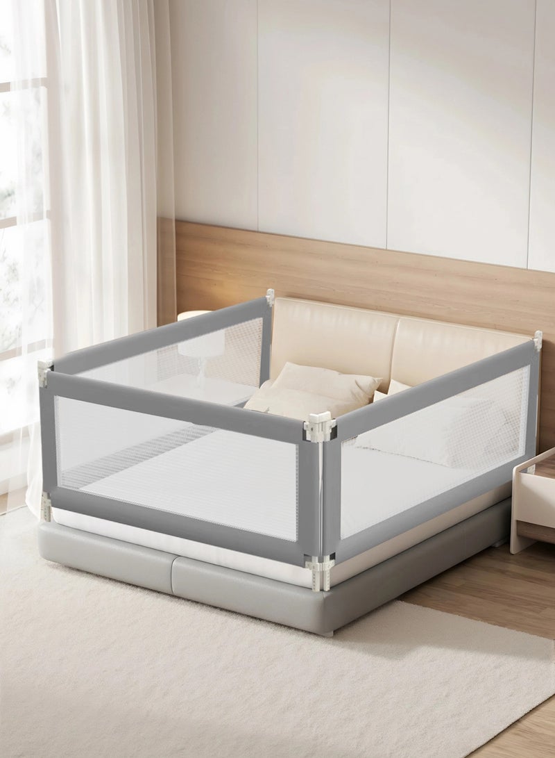 HomKawt Bed Rails for Babies and Toddlers, Foldable Crib Rail Guard with Adjustable Height, Breathable Mesh Baby Bed Guard with Safety Lock for Infant & Child Bed - Image 2
