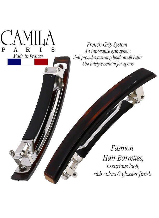 كاميلا مشبك شعر فرنسي باريسي Ad1/2 للبنات، مجموعة من مشبكين معدنيين مطاطيين قويين لتثبيت الشعر للنساء، إكسسوارات شعر متينة غير قابلة للانزلاق للبنات، صنع في فرنسا - Image 5