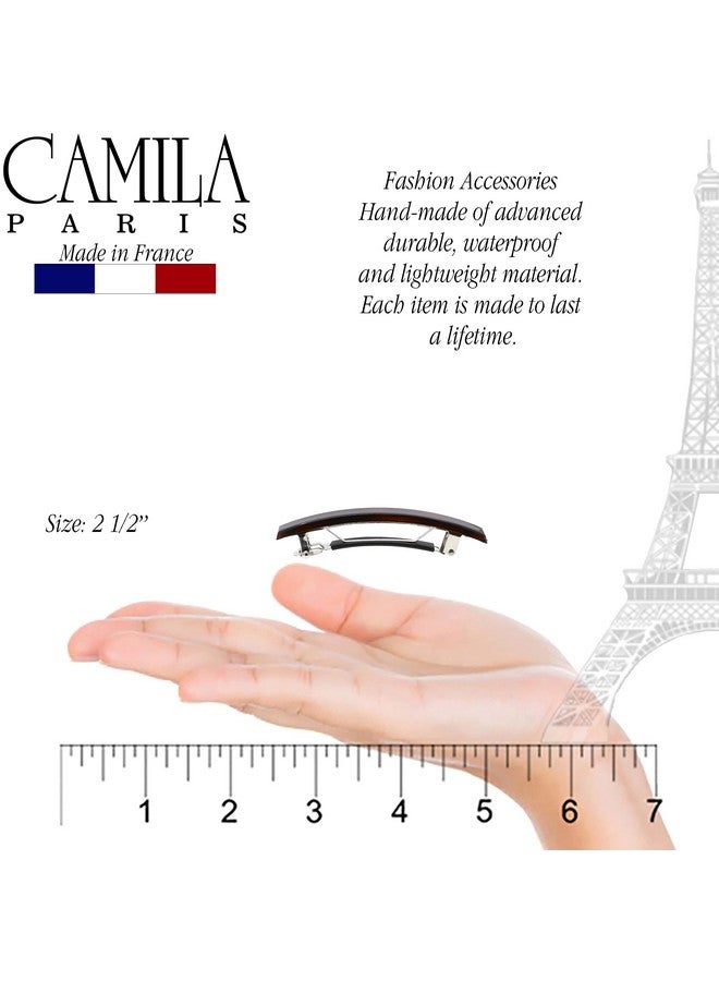 كاميلا مشبك شعر فرنسي باريسي Ad1/2 للبنات، مجموعة من مشبكين معدنيين مطاطيين قويين لتثبيت الشعر للنساء، إكسسوارات شعر متينة غير قابلة للانزلاق للبنات، صنع في فرنسا - Image 4