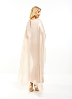 House of Moda Longline Drape Cape Sleeves Sheath Maxi Dress by Styli  - Image 1