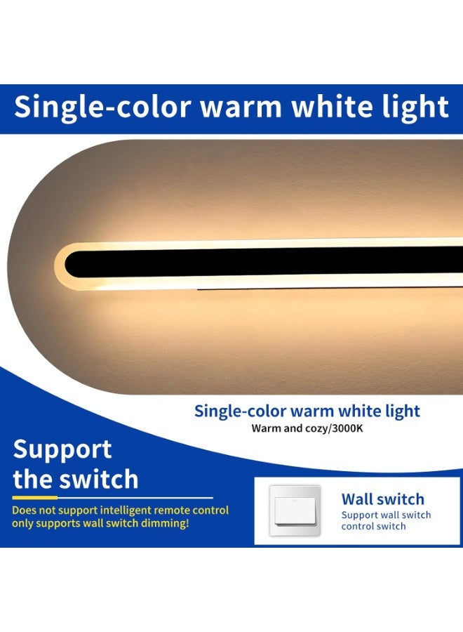 أجريون ​​ضوء حائط شرفة خارجي طويل، 23.6 بوصة شكل بيضاوي حديث ثريا حائط LED، IP65 مقاوم للماء، 3000K أبيض دافئ، 24W، تركيبة إضاءة خطية خارجية لفناء، ساحة، مرآب، شرفة - Image 3